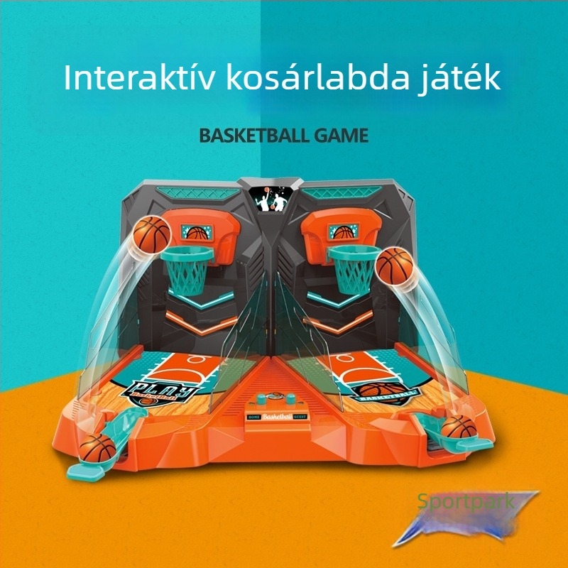 Sheng Ying műanyag mini asztali ujj-katapultos kosárdobó játék elektronikus pontozással, 4–6 éveseknek