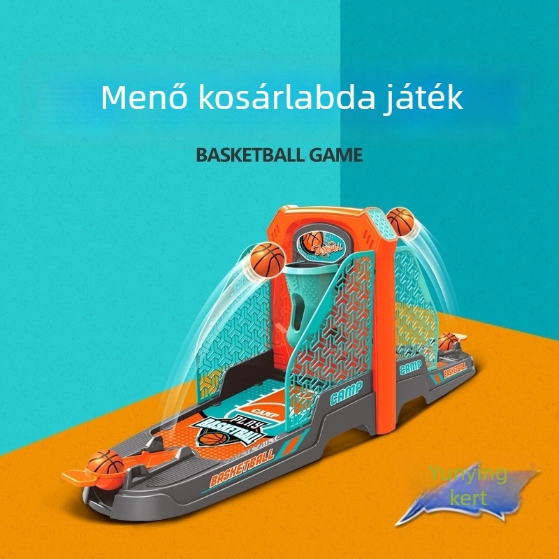 Sheng Ying műanyag mini asztali ujj-katapultos kosárdobó játék elektronikus pontozással, 4–6 éveseknek