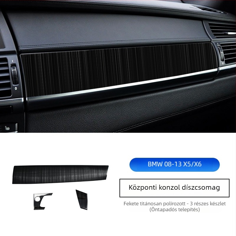BMW X5/X6 (08-13) E70/E71 középkonzol dekoráció, rozsdamentes acél, modell 234234