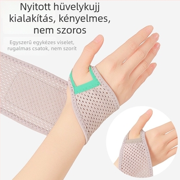 Légáteresztő csuklótartó, állítható nyomású rögzítő, csuklóvédő felnőtteknek; Fő anyag: poliészter/spandex/latex/selyem