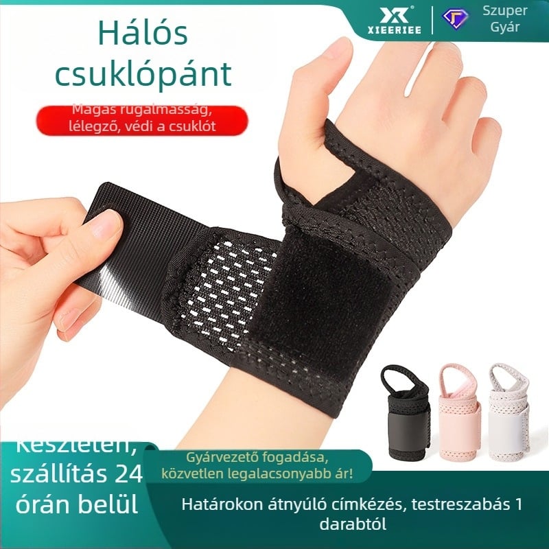 Légáteresztő csuklótartó, állítható nyomású rögzítő, csuklóvédő felnőtteknek; Fő anyag: poliészter/spandex/latex/selyem