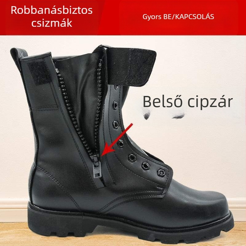 Férfi bakancs: mikroszálas bőr felsőrész, magas szár, gumírozott talp, vízálló, gyorsan száradó