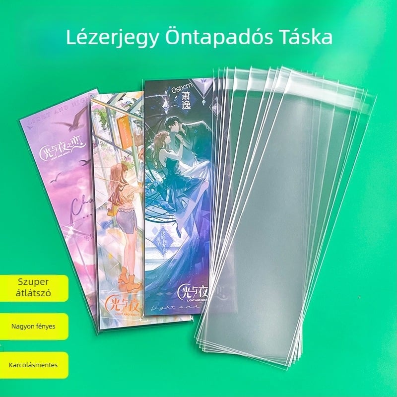 Átlátszó, megerősített önzáró tároló taska, OPP anyagból, Card Protection márka, Light and Night Love és Idol Dream Festival számára
