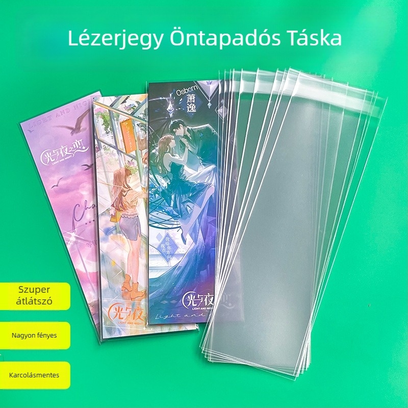 Átlátszó, megerősített önzáró tároló taska, OPP anyagból, Card Protection márka, Light and Night Love és Idol Dream Festival számára