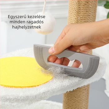 Állatok szőrének eltávolítására szolgáló hajkefe puha szilikonos fogazatú fésűvel – Hongfeng, ajándékba kész