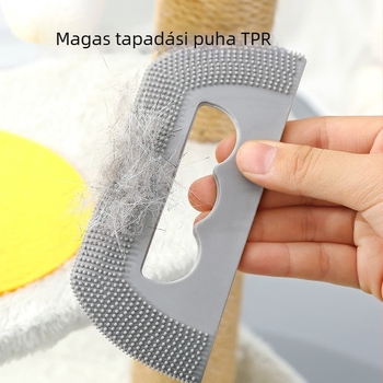 Állatok szőrének eltávolítására szolgáló hajkefe puha szilikonos fogazatú fésűvel – Hongfeng, ajándékba kész