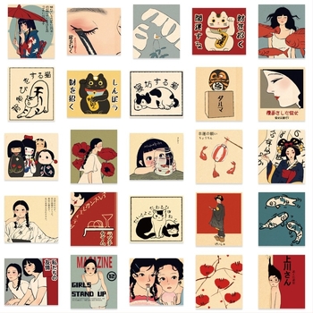 Tu Yu 50 vízálló DIY matricák japán stílusban telefontokokhoz, bőröndökhöz és jegyzetfüzetekhez