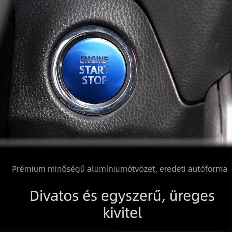 Toyota Corolla egygombos indítási és elektronikus kézifék gombhoz készült alumíniumötvözet díszrész, logó nélkül, Zhejiang eredetű