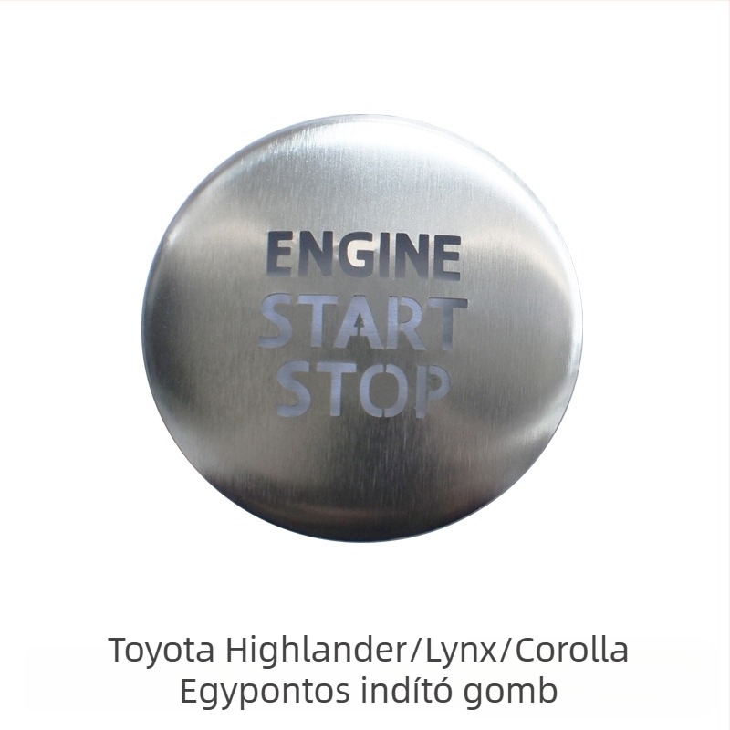 Toyota Corolla egygombos indítási és elektronikus kézifék gombhoz készült alumíniumötvözet díszrész, logó nélkül, Zhejiang eredetű