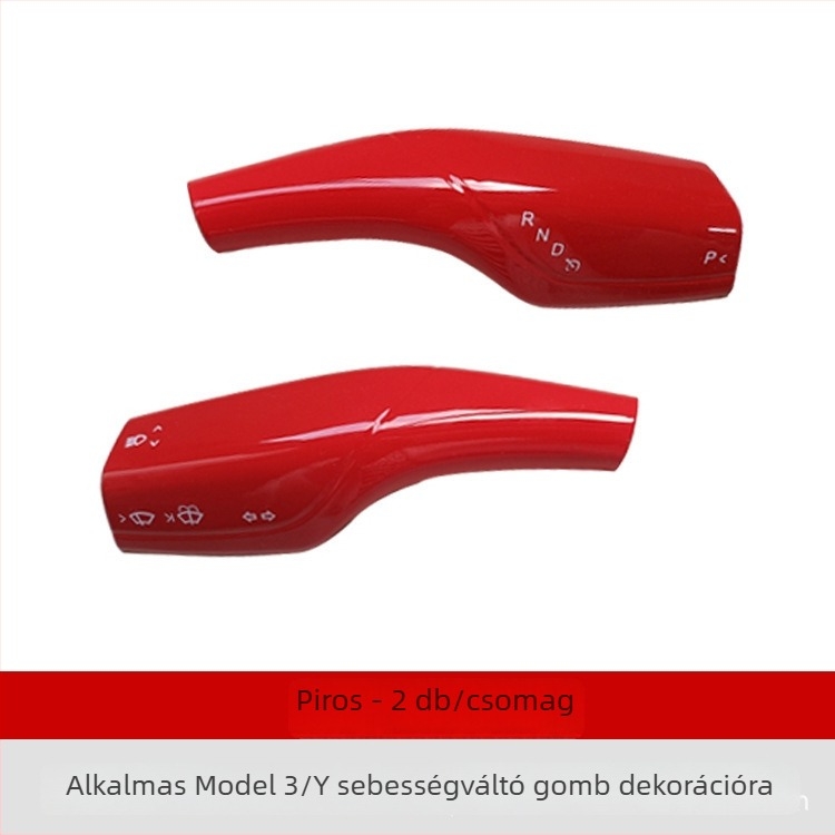 Tesla Model 3/Y belső dekorációs patch készlet – sebességváltó, kormány és ablaktörlő részletek, ABS, modell 22, testreszabható logó, licencelt magán címke