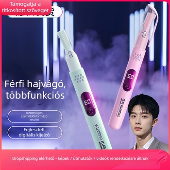 Férfi elektromos grooming készlet — USB újratölthető, multifunkciós trimmer szemöldökhöz, testhez és hónaljhoz; ABS, mosható, súly 60 g