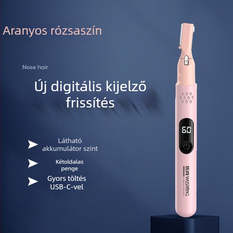 Férfi elektromos grooming készlet — USB újratölthető, multifunkciós trimmer szemöldökhöz, testhez és hónaljhoz; ABS, mosható, súly 60 g