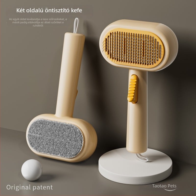 Pipi tao Kétoldalas öntisztító macskafésű a szőr eltávolítására, poliészter anyag és rozsdamentes acél tűkkel