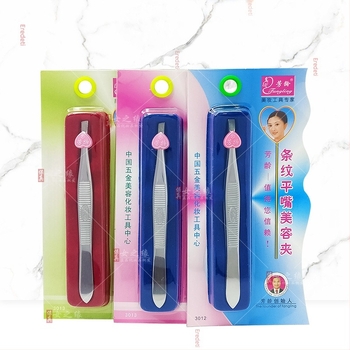 Fenling szemöldökcsipesz sík és ferde csúccsal | rozsdamentes acél kozmetikai eszköz szemöldök formázására és arcszőrzet eltávolítására