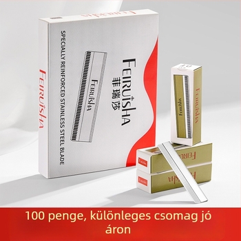 Szemöldök-szabó pengék, hullámos élűek, egyszer használatosak, 10 db, acél