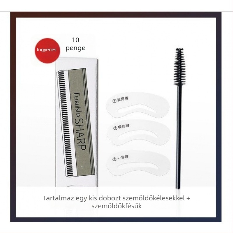 Szemöldök-szabó pengék, hullámos élűek, egyszer használatosak, 10 db, acél