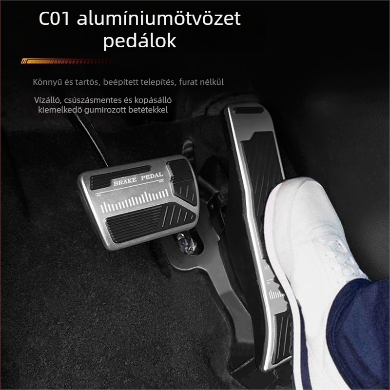 Alumíniumötvözetből készült anti-slip pedálvédők gyorsító- és fékpedálokhoz, Leapmotor C10/C11-hez, belső módosítási alkatrészek