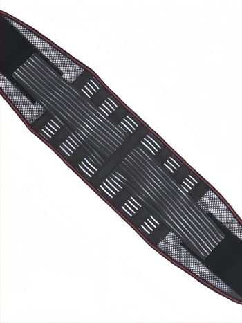 Deréköv vaslemezzel – vékony, lélegző hálós kialakítás, uniszex deréktámasz (Poliészter; Vaslemez; Uniszex; Kültéri sportok; Deréktámasz)