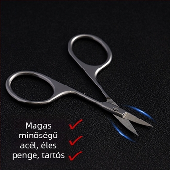 Rozsdamentes acél szemöldök- és orrszőr olló, biztonságos kerek végű és hegyes végű