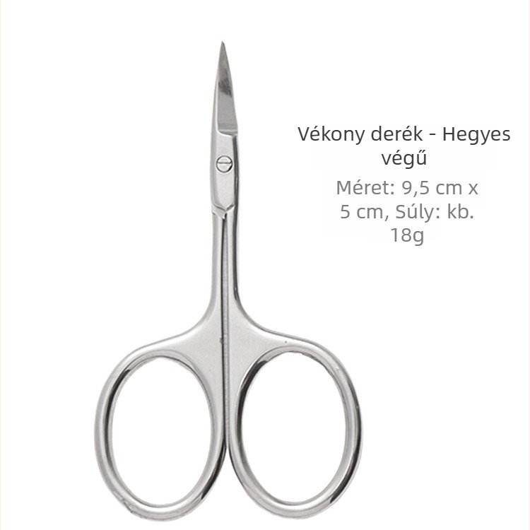 Rozsdamentes acél szemöldök- és orrszőr olló, biztonságos kerek végű és hegyes végű