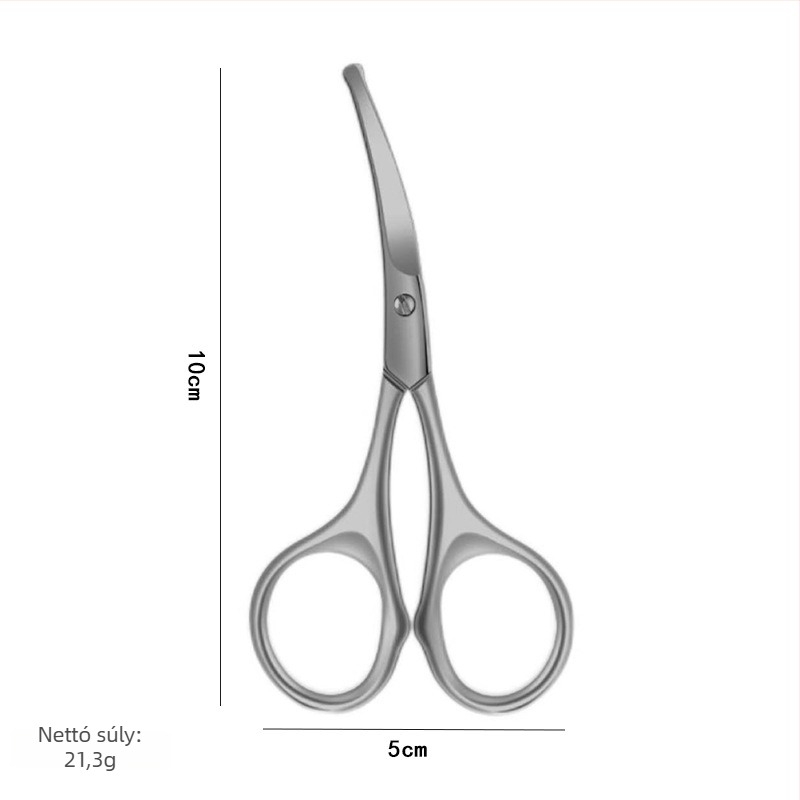 Rozsdamentes acél szépségolló készlet — kerek fejű orr-szőrszál olló, szakállolló, szemöldökolló, sminkolló