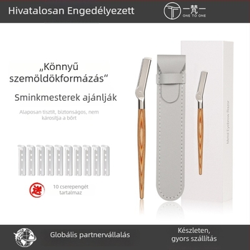 Yifan One szemöldök-trimmer fa markolattal, acél penge, felhatalmazott magánmárka