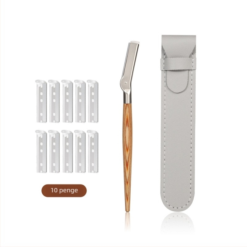 Yifan One szemöldök-trimmer fa markolattal, acél penge, felhatalmazott magánmárka