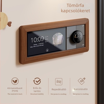 Fából készült kapcsolókeret – Modern Minimalista Stílus (Anyag: bükk; Kategória: kapcsoló matrica; Terek: nappali, hálószoba, dolgozószoba, étterem, fürdőszoba, bejárat, erkély, kereskedelmi helyszín, Egyéb)