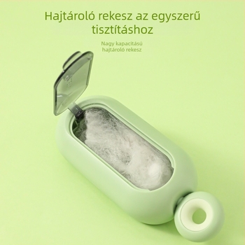 Háziállat szőr eltávolító kefe – forgó görgő, ABS anyag, ívelt keféje, hordozható kivitel, hosszú szőrű macskáknak