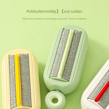 Háziállat szőr eltávolító kefe – forgó görgő, ABS anyag, ívelt keféje, hordozható kivitel, hosszú szőrű macskáknak