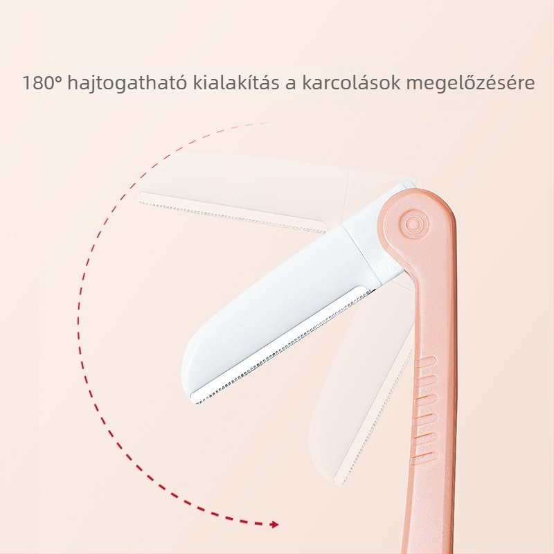 Összecsukható szemöldök-trimmel, hordozható kezdő készlet, rozsdamentes acél penge, 3 darab