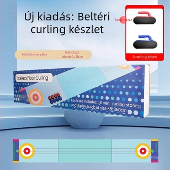 Asztali szárazföldi curling játék család számára, interaktív parti- és csapatépítő játék, 0–3 éveseknek