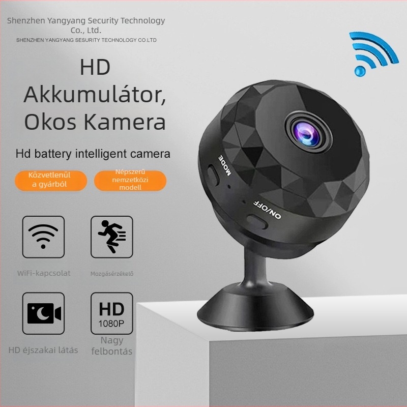 Akkumulátoros vezeték nélküli kamera A9, 720P felbontás, 4 mm objektív, beltéri Wi-Fi távfelügyelet, éjjellátás 10 m-ig