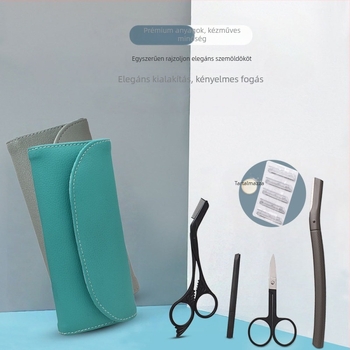 Rozsdamentes acélból készült, 4 részes szemöldökápoló készlet: szemöldökborotva, szemöldökcsipesz és szemöldökolló; kezdőbarát biztonság