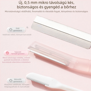 Szemöldökápolási készlet: rozsdamentes acél szemöldök-kés és sminkolló, Bodybuilding Research márka, licencelt magáncímke