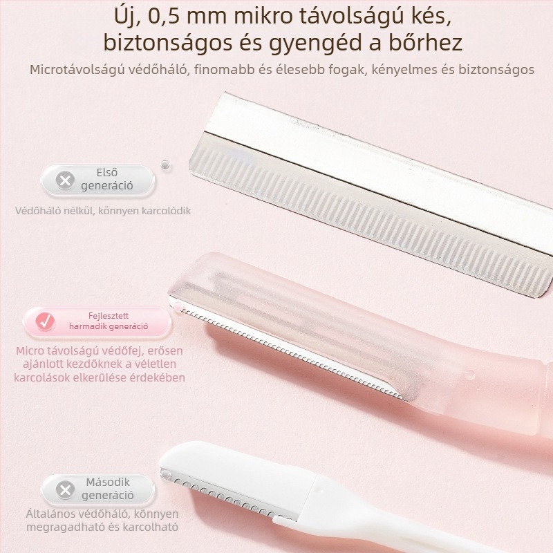 Szemöldökápolási készlet: rozsdamentes acél szemöldök-kés és sminkolló, Bodybuilding Research márka, licencelt magáncímke