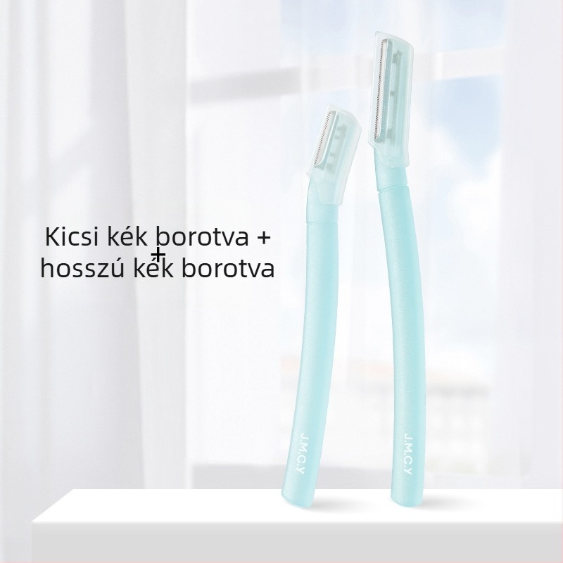 Szemöldökápolási készlet: rozsdamentes acél szemöldök-kés és sminkolló, Bodybuilding Research márka, licencelt magáncímke