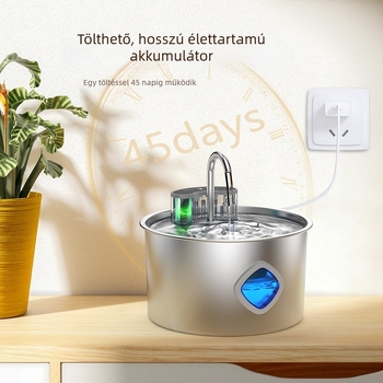 Intelligens rozsdamentes acélból készült háziállat-ivóvíz adagoló Ty10 infravörös szenzorral – alkalmazás-kompatibilis, leválasztható, kutyáknak és macskáknak