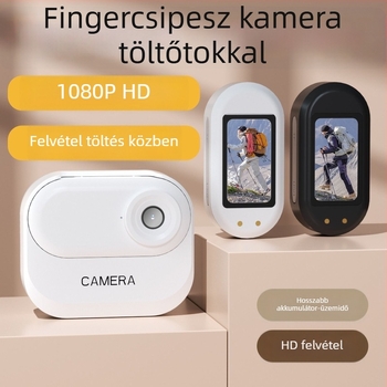 Sportos ujjkamera mágneses töltőtokkal, HD felvétel kerékpározás közben, TF-kártya tárolás, 1 hüvelykes LCD kijelző