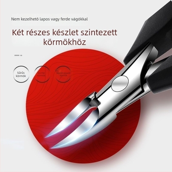 Körömvágó készlet az érő körmökre, sascsőr alakú csipesszel és ollóval, műanyagból, ferde szájú kialakítás