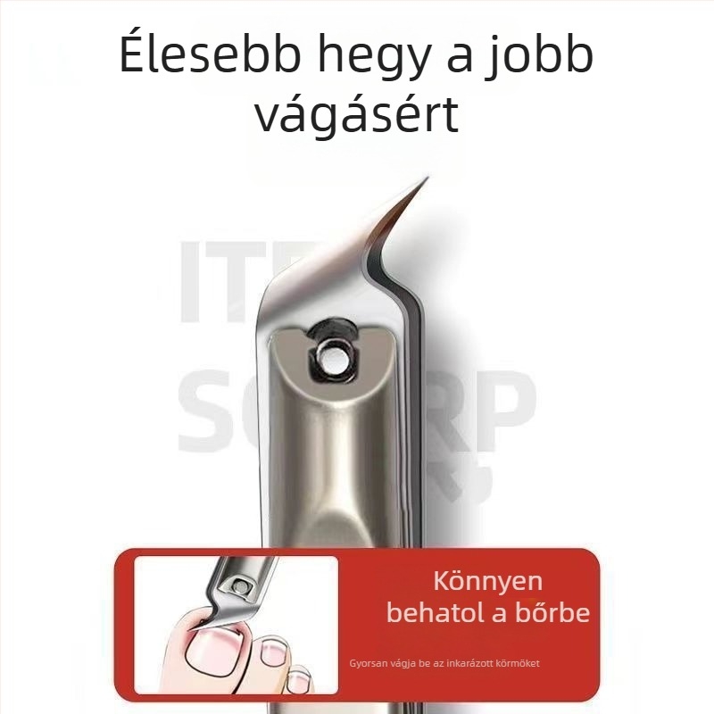 Körömvágó készlet az érő körmökre, sascsőr alakú csipesszel és ollóval, műanyagból, ferde szájú kialakítás