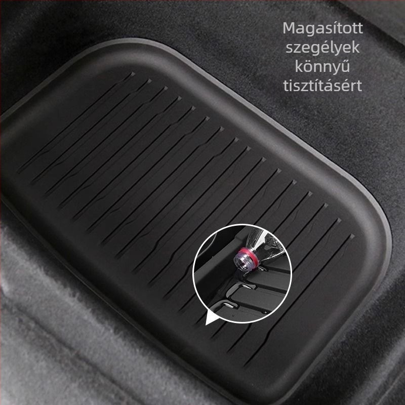 Tesla Model Y első és hátsó csomagtartó szőnyegek, TPE, ragasztó telepítés