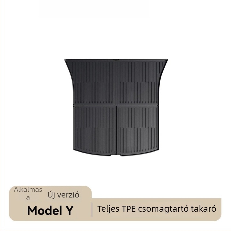 Tesla Model Y első és hátsó csomagtartó szőnyegek, TPE, ragasztó telepítés