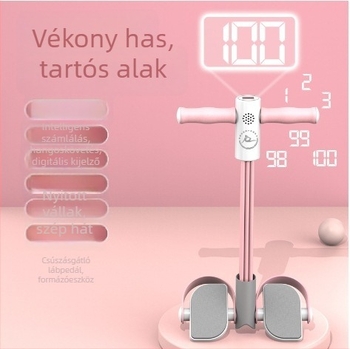 Hasizom-gyakorlatokat segítő eszköz pedálfeszítéssel és számlálási funkcióval, hatszálas kötélrendszer otthoni használatra