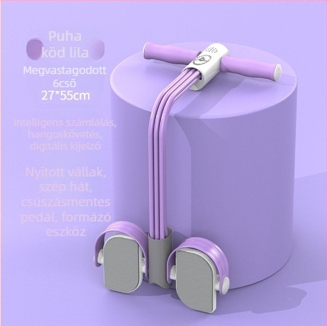 Hasizom-gyakorlatokat segítő eszköz pedálfeszítéssel és számlálási funkcióval, hatszálas kötélrendszer otthoni használatra