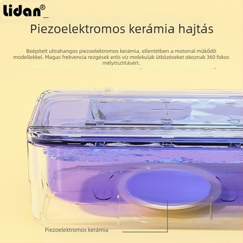 Lidan T-90 többfunkciós ultrahangos tisztító készülék manikűr eszközökhöz, magas frekvenciájú ultrahangos tisztítással és UV fertőtlenítő dobozzal