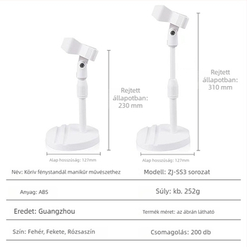 Kézben tartható körömlámpa kettős kártya-slot tartóval és köröm matrica klippel — 1 db