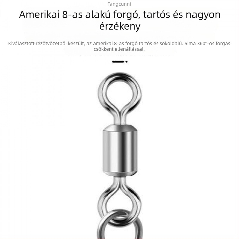 8 formájú gyűrűs csatlakozó horgászat céljára – forgó gyorsnyitó mechanizmus; anyag: Diving fabric; márka: Other
