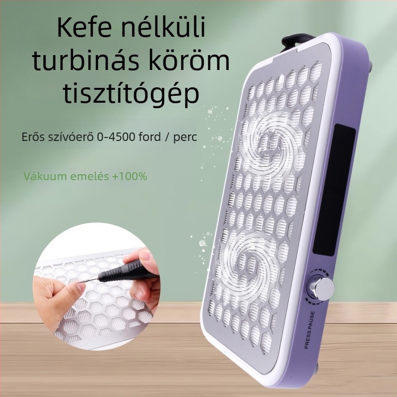 Manikűr porgyűjtő, ultra vékony, csendes, kettős kerekekkel és erős szívással, rozsdamentes acél, 1012 g