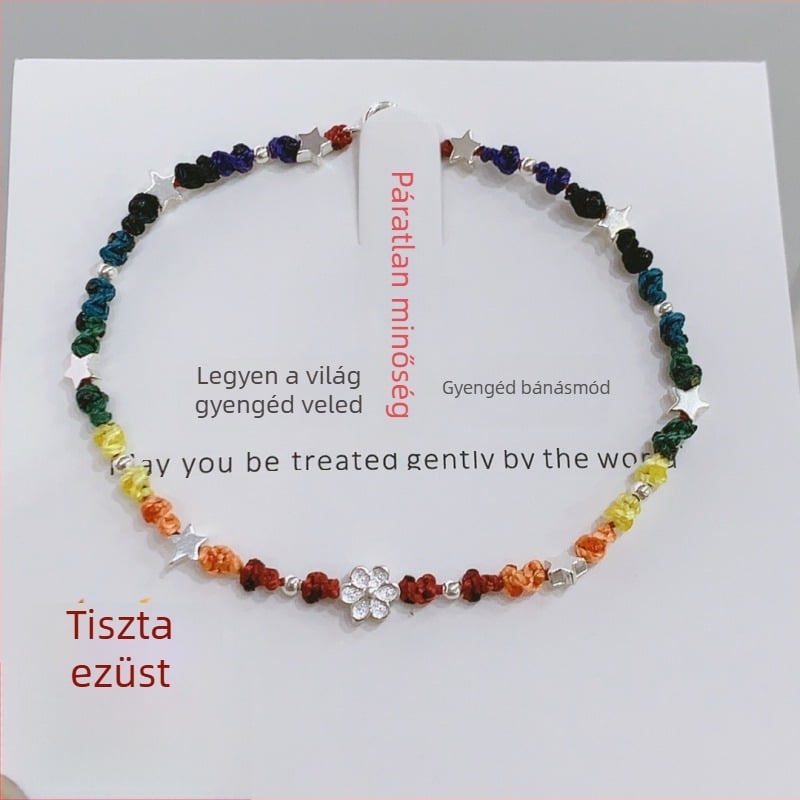 Viaszszálas karkötő geometriás formával, kézzel készített, 925 ezüst, női eredeti dizájn, Zhongshan eredet